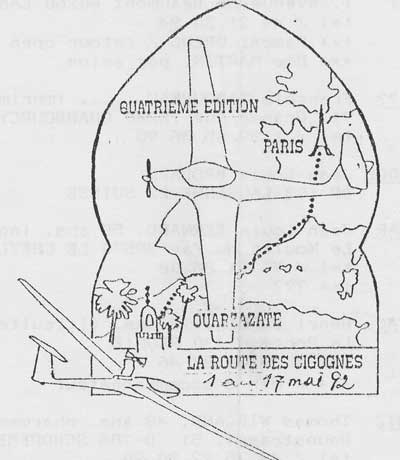 Randonnée internationale de motoplaneurs de Paris à Ouarazarz (Maroc) du 1er au 17 mai 1992
